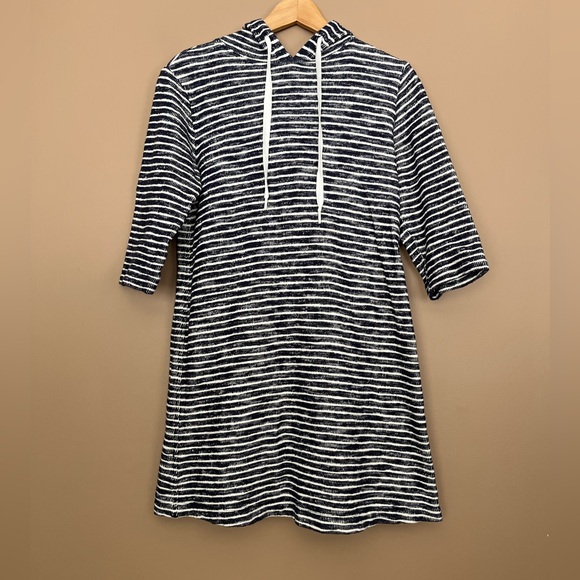 Lou & Grey Other - {Lou & Grey} Hooded Swimsuit Cover Up Dress in Blue & White - Womens Small